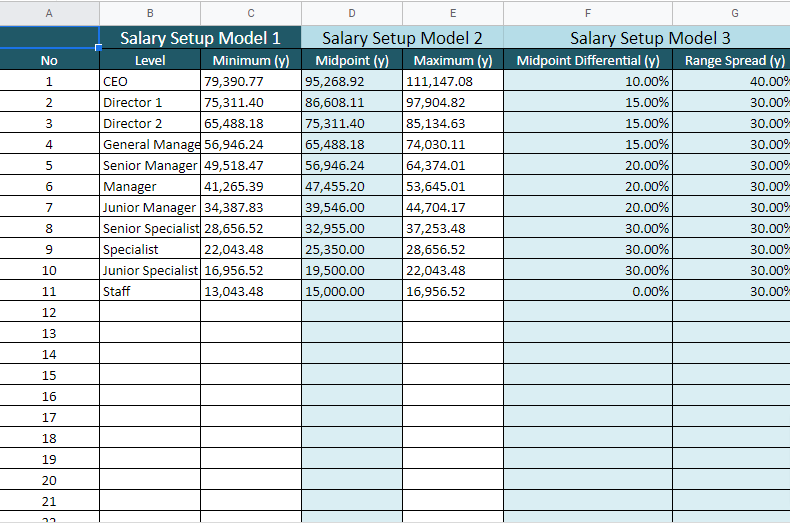 Salary Range Template